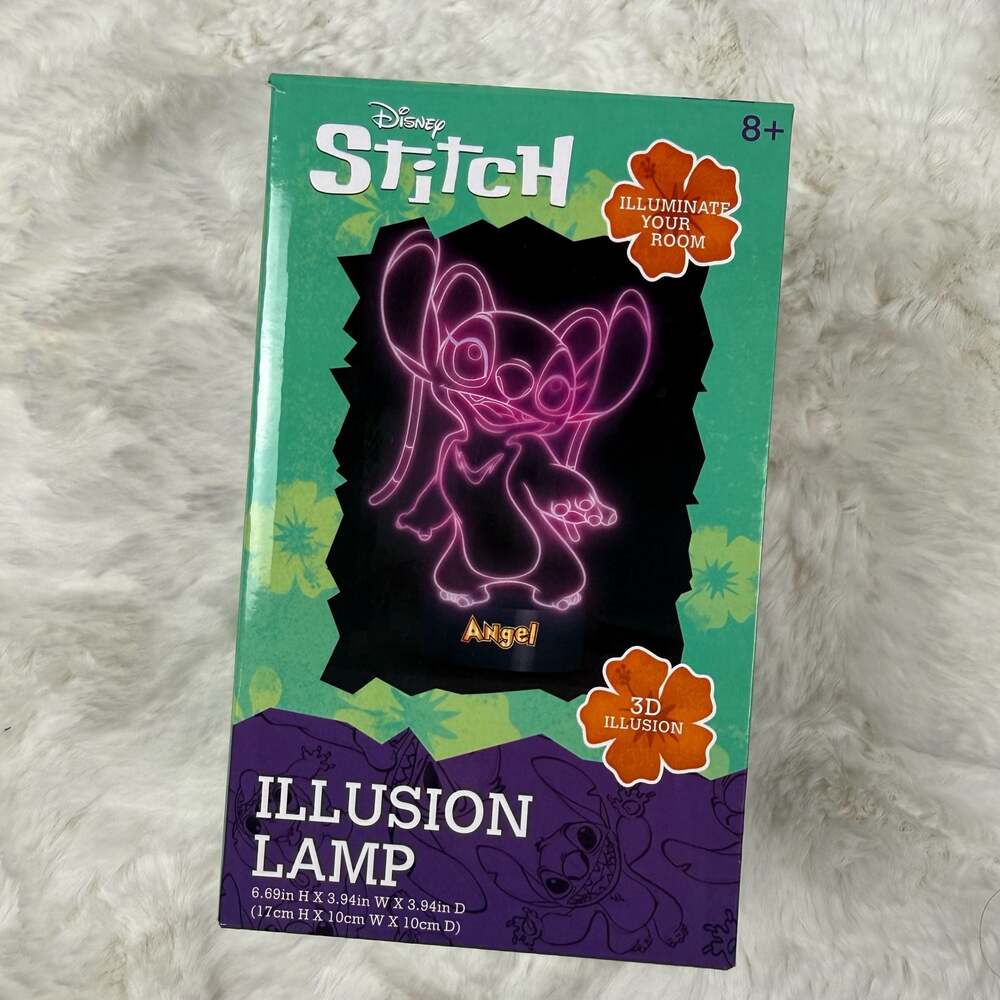 Disney Stitch Angel 3D Illusion Lamp Tabletop Light